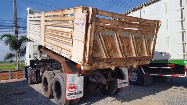 Hino FM8J เครื่อง 251 แรง สองเพลากระบะดัมพ์ ไมล์ 40,xxx ทะเบียนพร้อม