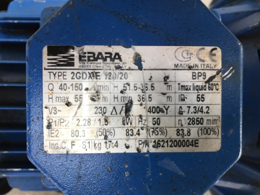 ขายปั้มน้ำหอยโข่งหัวสแตนเลส Ebara 2CDX/E 120/20 ขนาด 2HP. 380V รุ่น 2ใบพัด สภาพสวยเดิมๆ วิ่งนิ่ม พร้อมใช้งาน ขายปั้มน้ำหอยโข่งหัวสแตนเลส Ebara 2CDX/E 120/20 ขนาด 2HP. 380V รุ่น 2ใบพัด สภาพสวยเดิมๆ วิ่งนิ่ม พร้อมใช้งาน