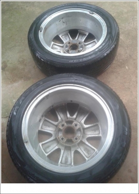 แม็ก4รู100พร้อมยางขอบ15ยางปี15 มีวงเดียว 950