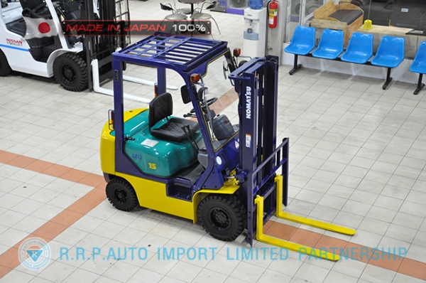 ขายรถโฟล์คลิฟท์มือสอง KOMATSU รุ่น FD15C-16-619696 นำเข้าจากประเทศญี่ปุ่น 100\% ไม่เคยใช้งานในไทย