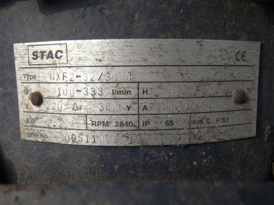 ขายปั้มน้ำ Stac 3-5 HP. 2800 RPM. 380 V เป็นของใหม่เก่าเก็บมีอย่างละ 2 ตัว พร้อมใช้งาน