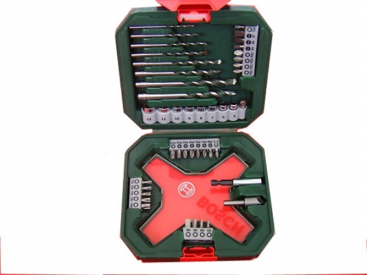 ขาย-BOSCH X44 ชุดเครื่องมือไฟฟ้า จำนวน44ชิ้น44 เช่น ดอกเจาะ เจาะกระแทก ดอกไขควง1/4" แบน แฉก หกเหลี่ยม ท็อก ลูกบล็อก1/4"