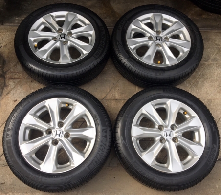 ล้อแม็ก Honda Jazz HiBrid ขอบ 15 พร้อมยาง Michelin 175-65-15 ปลายปี 14