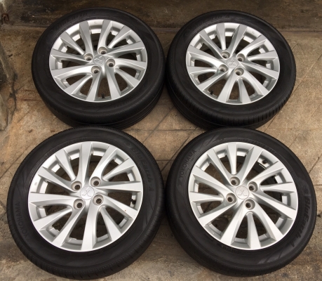 แม็ก Mitsu Attrage ขอบ 15 พร้อมยาง Yokohama 185-55-15 ปี 15