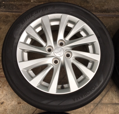 แม็ก Mitsu Attrage ขอบ 15 พร้อมยาง Yokohama 185-55-15 ปี 15