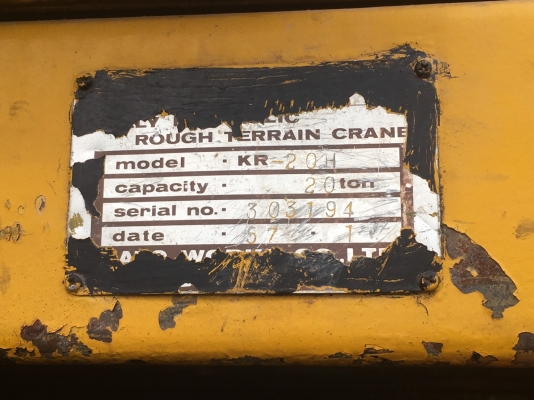 ขายรถเครน KATO 20ตัน KR-20H เอกสารซื้อขาย 585,000 บาท