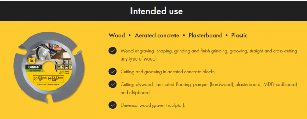 DG12 ใบตัด+เซาะร่อง 125mm Graff Speed Cutter สินค้า Germany made in poland