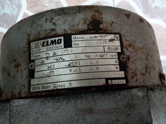 มอเตอร์หน้าแปลน 1.5hp 3 เฟส พร้อมชุดควบคุม