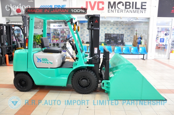 ขายรถโฟล์คลิฟท์มือสอง MITSUBISHI รุ่น KFG25-55065 นำเข้าจากประเทศญี่ปุ่น 100\% ไม่เคยใช้งานในไทย