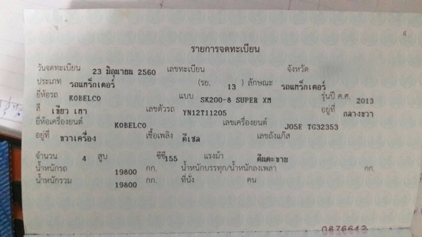 รถแบคโฮ KOBELCO SK200 - 8XM , ( รถทำงาน 6,xxx ชม. ) สนใจติดต่อ 081 - 6079515