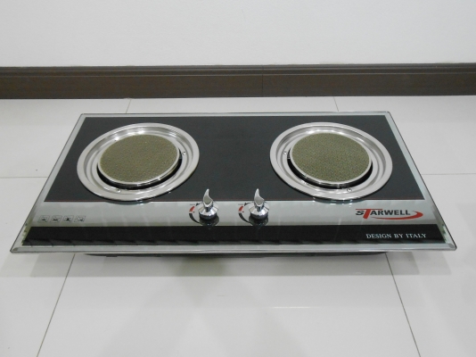 เตาแก๊ส อินฟาเรด Starwell หน้ากระจกนิรภัย 2หัว มีหัวแก๊ส ของใหม่ พร้อมใช้งาน เตาแก๊ส อินฟาเรด Starwell หน้ากระจกนิรภัย 2หัว มีหัวแก๊ส ของใหม่ พร้อมใช้งาน