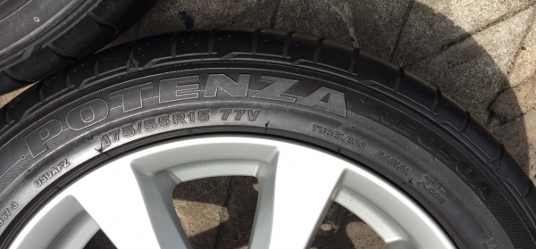 ล้อแม็ก Mitsu Mirage ขอบ 15 พร้อมยาง Bridgestone 175-55-15 ปี 14