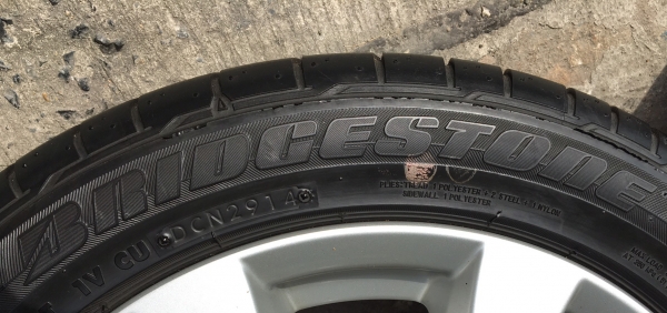 ล้อแม็ก Mitsu Mirage ขอบ 15 พร้อมยาง Bridgestone 175-55-15 ปี 14