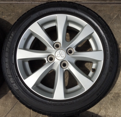 ล้อแม็ก Mitsu Mirage ขอบ 15 พร้อมยาง Bridgestone 175-55-15 ปี 14