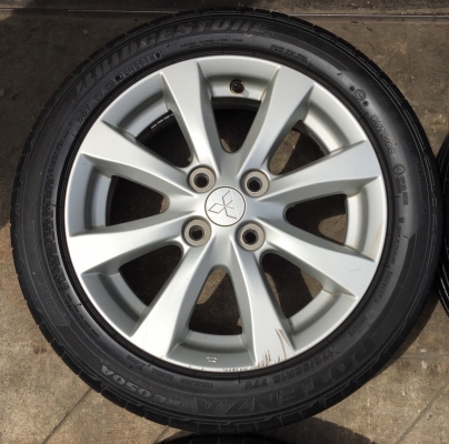 ล้อแม็ก Mitsu Mirage ขอบ 15 พร้อมยาง Bridgestone 175-55-15 ปี 14