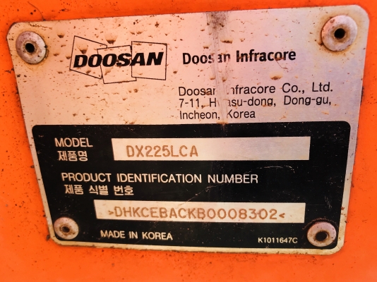 ขาย DOOSAN DX225LCA ไมล์ 6,xxxชม. รถสวย ช่วงล่างเต็มเอกสารเล่มทะเบียน