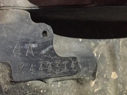 ขายเครื่องยนต์พร้อมเกียร์ออโต้ มีทะเบียน Toyota 4A K443374 ขายเครื่องยนต์พร้อมเกียร์ออโต้ มีทะเบียน Toyota 4A K443374