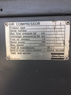 ปั้มลมสกรูมือสอง