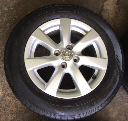 ล้อแม็ก Nissan Almera ขอบ 15 พร้อมยาง Dunlop 185-65-15 ปลายปี 15