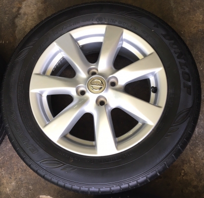 ล้อแม็ก Nissan Almera ขอบ 15 พร้อมยาง Dunlop 185-65-15 ปลายปี 15