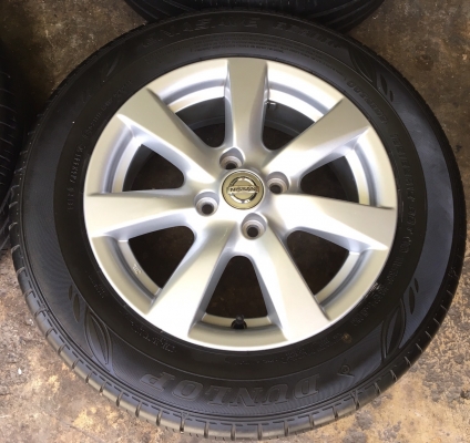 ล้อแม็ก Nissan Almera ขอบ 15 พร้อมยาง Dunlop 185-65-15 ปลายปี 15