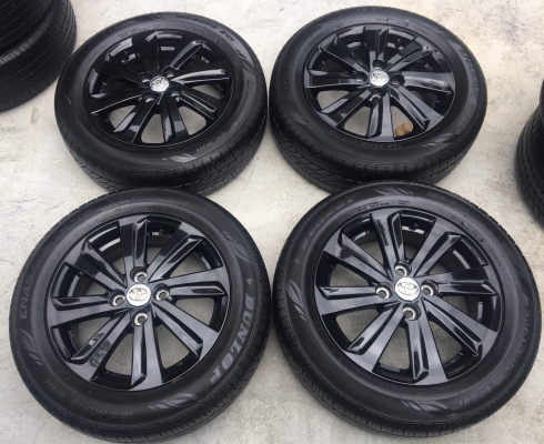 ล้อแม็ก Toyota Vios Yaris ขอบ 15 (สีดำ) พร้อมยาง Dunlop 185-60-15 ปี 16