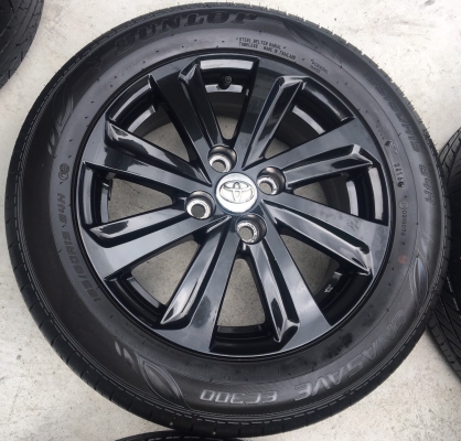 ล้อแม็ก Toyota Vios Yaris ขอบ 15 (สีดำ) พร้อมยาง Dunlop 185-60-15 ปี 16