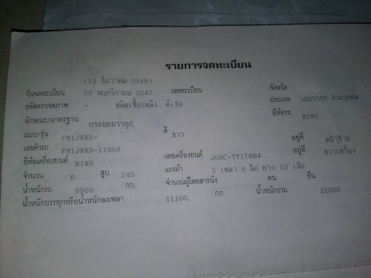 รถฮีโน่ 10 ล้อดั้ม FM1J 260. ปี 47. สนใจติดต่อ 081 - 6079515 รถฮีโน่ 10 ล้อดั้ม FM1J 260. ปี 47. สนใจติดต่อ 081 - 6079515