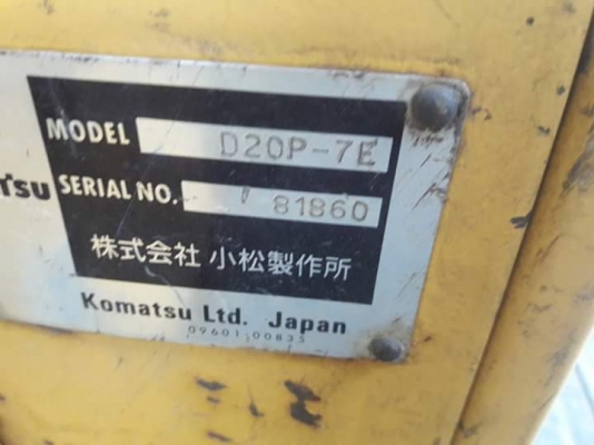 ขายKOMATSU D20P-7E  เก่านอกแท้  เครื่องดำ  3,XXX  ชั่วโมง  สภาพสดมากๆๆ  พร้อมใช้  โทร  089-3818694  ดวงนภา