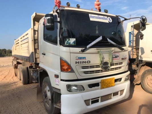 Hino 344 แรง ปี 58 แม่ลูกกระบะดั้มพ์สามมิตร ลูก 3 เพลาแท้ เดิมบางทุกจุด สภาพสวยพร้อมใช้งาน ทะเบียนพร้อม
