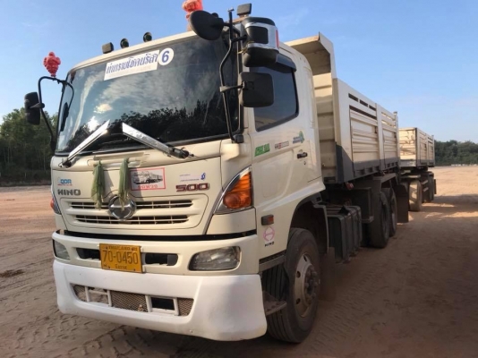 Hino 344 แรง ปี 58 แม่ลูกกระบะดั้มพ์สามมิตร ลูก 3 เพลาแท้ เดิมบางทุกจุด สภาพสวยพร้อมใช้งาน ทะเบียนพร้อม