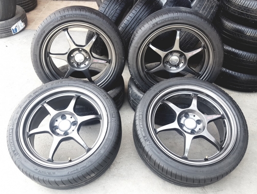 ล้อมือ2 P1ขอบ17 4รู100 ยาง205/45/17 ปี 13 4 ล้อ