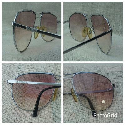 แว่นตาโคตรบุรุษ 'กระต่ายหนุ่มที่ดวงจันทร์หมายปอง'  โมเดลราชสีห์เงิน 'หยดน้ำตา - นักบิน'  บิ๊กไซซ์ 145mm !  Vintage PLAYBOY handmade in USA