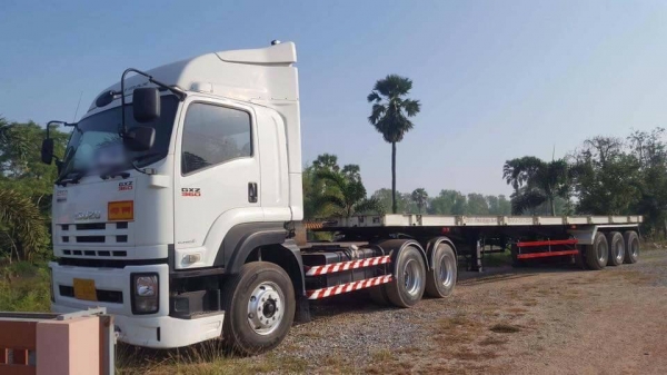 Isuzu 360 แรง ปี 57 พร้อมหางสามมิตร 3 เพลาแท้ ปี 56 สวยสดพร้อมใช้งาน
