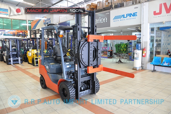 ขายรถโฟล์คลิฟท์มือสอง TOYOTA รุ่น 8FG15-13809 นำเข้าจากประเทศญี่ปุ่น 100\% ไม่เคยใช้งานในไทย