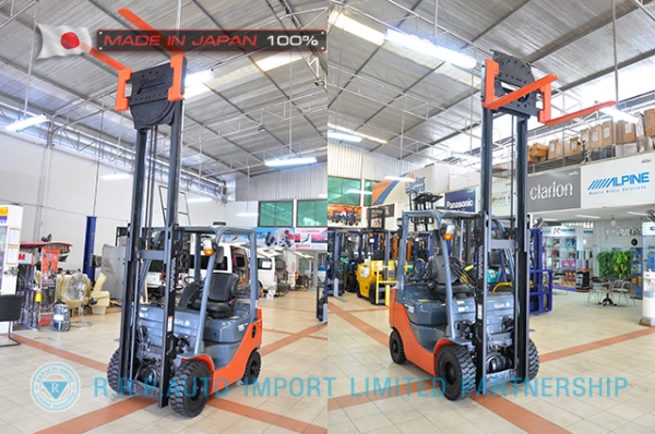 ขายรถโฟล์คลิฟท์มือสอง TOYOTA รุ่น 8FG15-13809 นำเข้าจากประเทศญี่ปุ่น 100\% ไม่เคยใช้งานในไทย