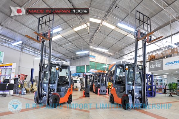 ขายรถโฟล์คลิฟท์มือสอง TOYOTA รุ่น 8FG18-13257 นำเข้าจากประเทศญี่ปุ่น 100\% ไม่เคยใช้งานในไทย