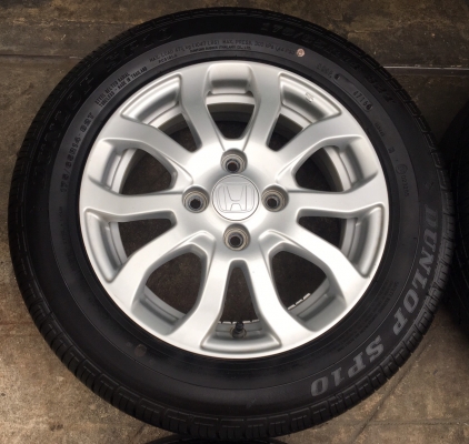 ล้อแม็ก Honda Brio Amaze ขอบ 14 พร้อมยาง Dunlop 175-65-14 ปลายปี 16