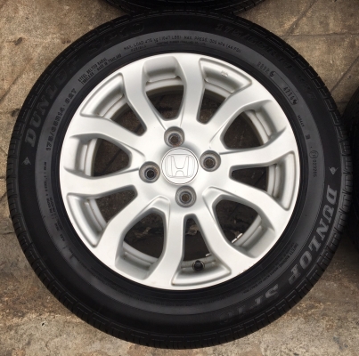 ล้อแม็ก Honda Brio Amaze ขอบ 14 พร้อมยาง Dunlop 175-65-14 ปลายปี 16