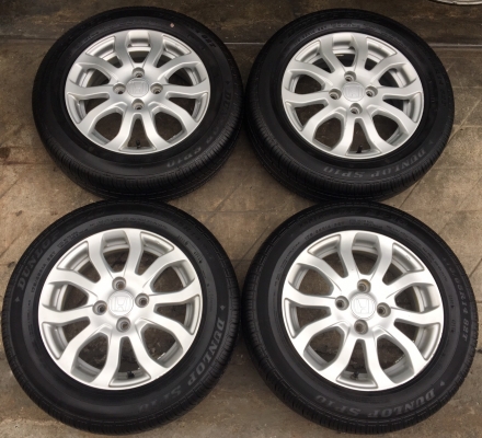 ล้อแม็ก Honda Brio Amaze ขอบ 14 พร้อมยาง Dunlop 175-65-14 ปลายปี 16