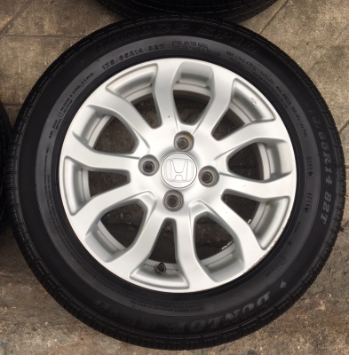 ล้อแม็ก Honda Brio Amaze ขอบ 14 พร้อมยาง Dunlop 175-65-14 ปลายปี 16