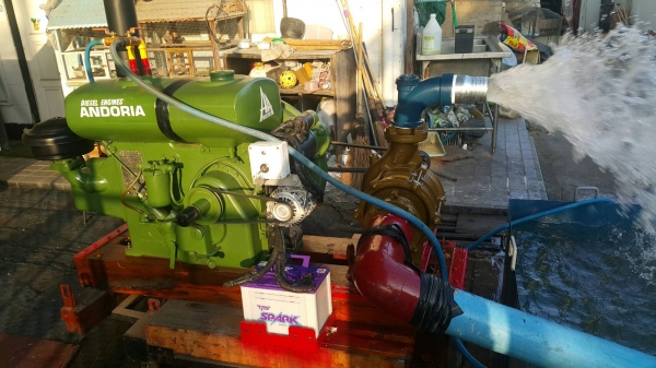 เครื่องสูบนํ้าประกอบใหม่ เครื่อง ANDORIA ดีเซล 23 แรงแน่นๆ+หอยส่งไกล