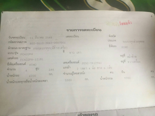 รถฮีโน่ 6 ล้อ ( รั้ว ) ไม่ดั้ม FC9J 150 แรงม้า. ปี 58. สนใจติดต่อ 081 - 6079515