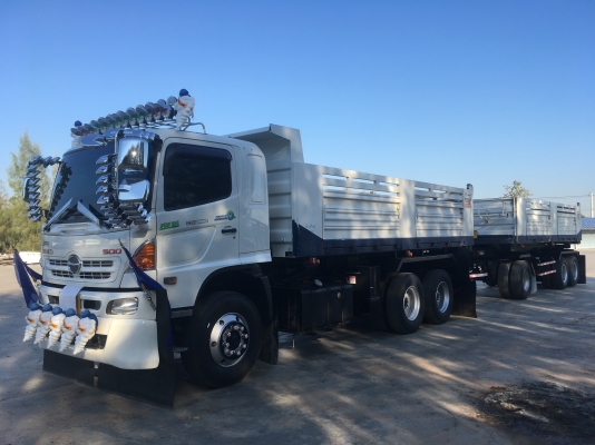 ขายด่วนรถพ่วงดั้มFM1A 344ปี58 ดั้มสามมิตรแม่ลูก ใช้งานเบาๆไม่เคยแบก สภาพสวยสด พร้อมใช้