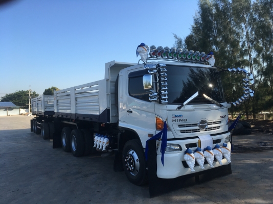 ขายด่วนรถพ่วงดั้มFM1A 344ปี58 ดั้มสามมิตรแม่ลูก ใช้งานเบาๆไม่เคยแบก สภาพสวยสด พร้อมใช้