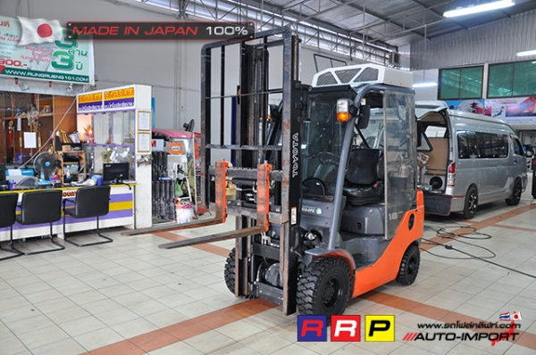 ขายรถโฟล์คลิฟท์มือสอง TOYOTA รุ่น 8FG18-14407 นำเข้าจากประเทศญี่ปุ่น 100\% ไม่เคยใช้งานในไทย