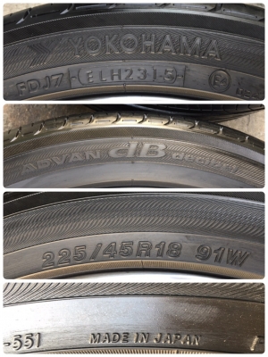 ยาง 225-45-18 Yokohama ปี 15