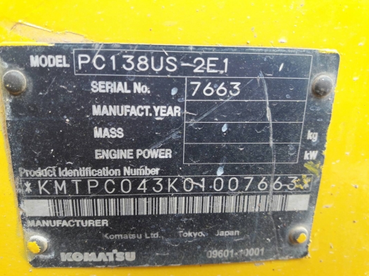 ขายจ้า..KOMATSU PC138US-2E1 เก่าญี่ปุ่นแท้  มีลายแย๊ก  6,XXX  ชั่วโมง  สภาพสวย พร้อมใช้ โทร 089-3818694  ดวงนภา