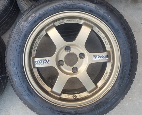 ล้อมือ2 TE37 ขอบ15 4รู100 พร้อมยาง  4 ล้อ