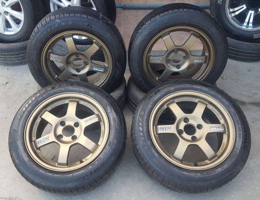ล้อมือ2 TE37 ขอบ15 4รู100 พร้อมยาง  4 ล้อ